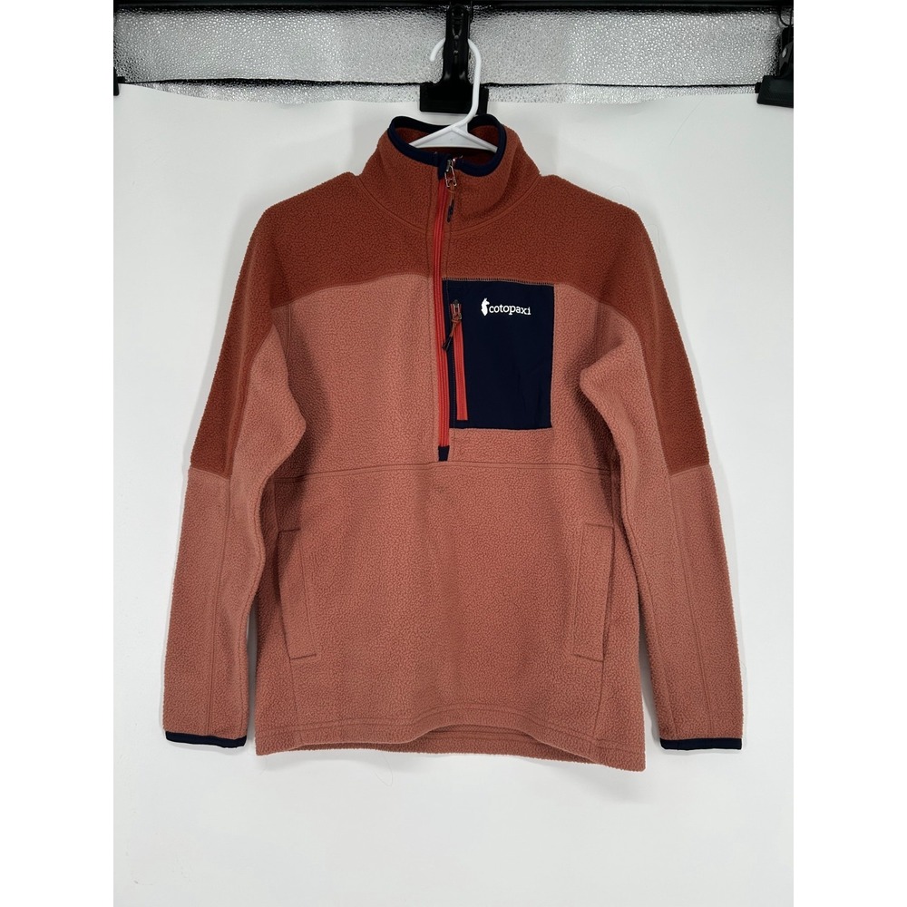 Cotopaxi Abrazo Fleece Jacket Women XS Orange Mock Neck 1/4 Quarter 1/2 Half Zip